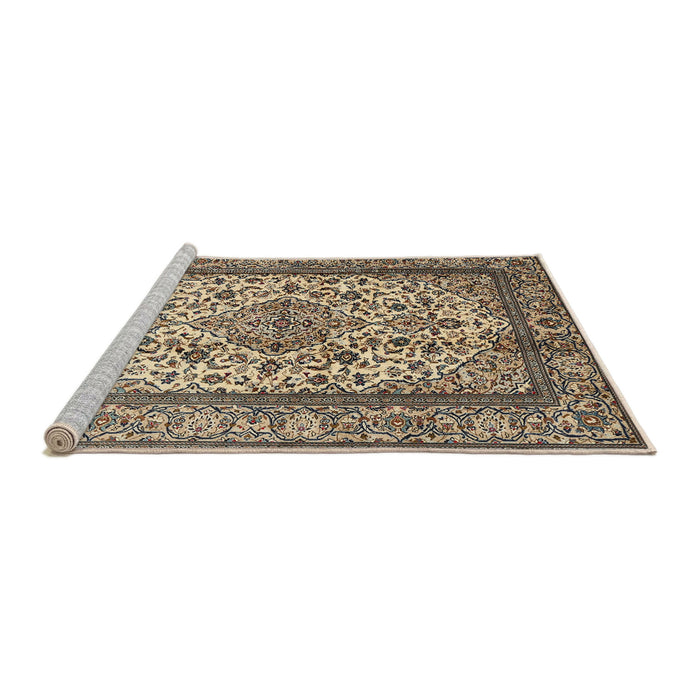 Sideview of Machine Washable Traditional Dark Brown Rug, wshtr2548