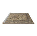 Sideview of Machine Washable Traditional Dark Brown Rug, wshtr2548