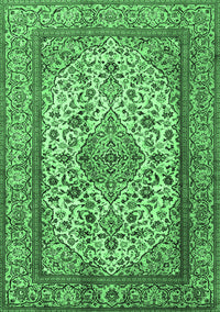 Medallion Emerald Green Traditional Rug, tr2548emgrn