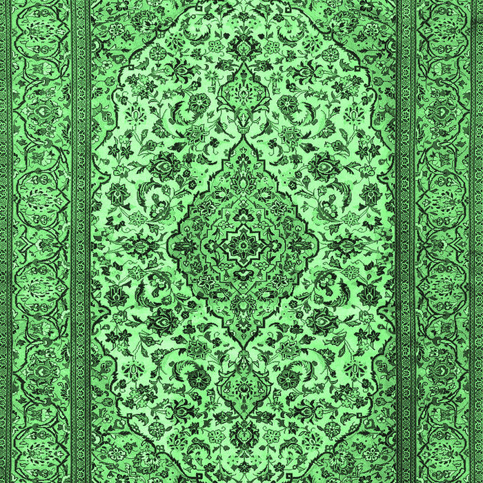 Medallion Emerald Green Traditional Rug, tr2548emgrn