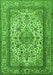 Serging Thickness of Machine Washable Medallion Green Traditional Area Rugs, wshtr2548grn