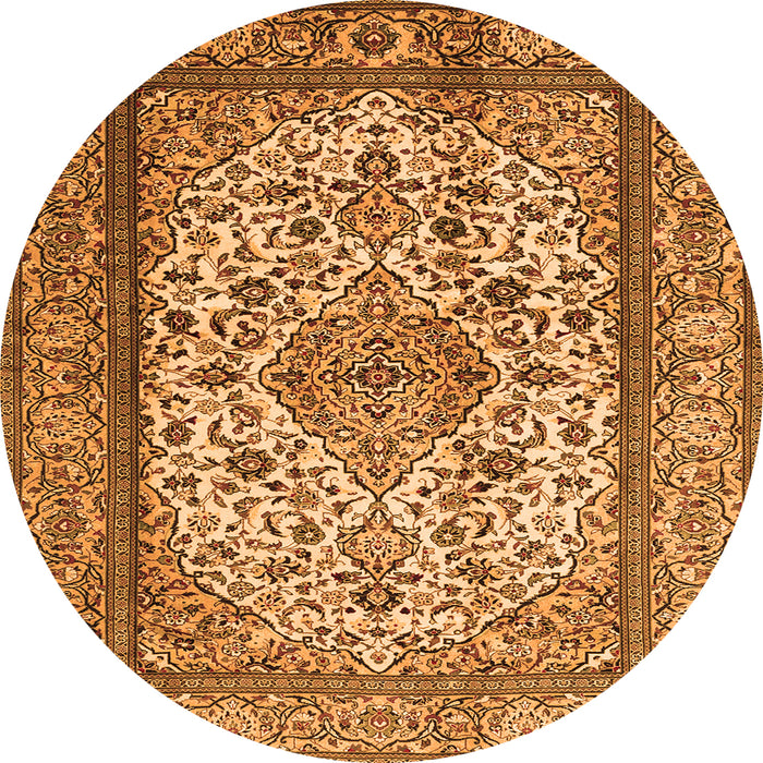 Machine Washable Medallion Orange Traditional Area Rugs, wshtr2548org
