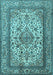 Medallion Light Blue Traditional Rug, tr2548lblu