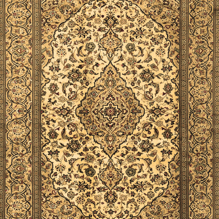 Machine Washable Medallion Brown Traditional Rug, wshtr2548brn