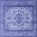 Square Medallion Blue Traditional Rug, tr2548blu