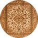 Square Medallion Orange Traditional Rug, tr2548org