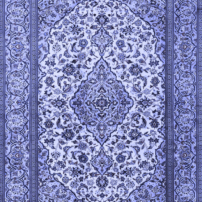 Machine Washable Medallion Blue Traditional Rug, wshtr2548blu
