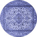 Round Medallion Blue Traditional Rug, tr2548blu