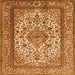 Serging Thickness of Medallion Orange Traditional Rug, tr2548org