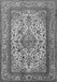 Serging Thickness of Machine Washable Medallion Gray Traditional Rug, wshtr2548gry