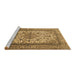 Sideview of Machine Washable Medallion Brown Traditional Rug, wshtr2548brn