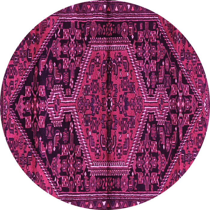 Round Medallion Pink Traditional Rug, tr2549pnk
