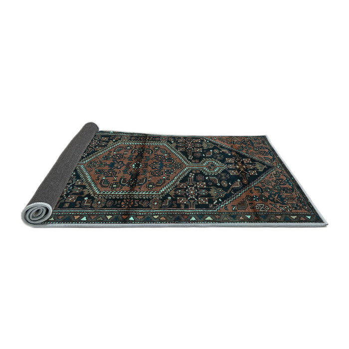 Sideview of Medallion Light Blue Traditional Rug, tr2549lblu