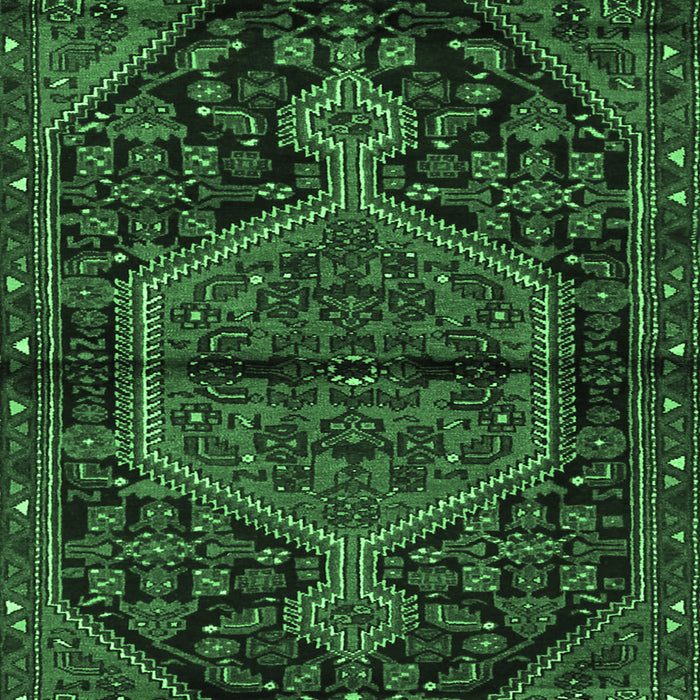 Medallion Emerald Green Traditional Rug, tr2549emgrn