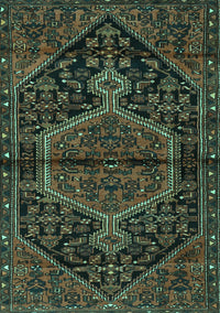 Medallion Turquoise Traditional Rug, tr2549turq