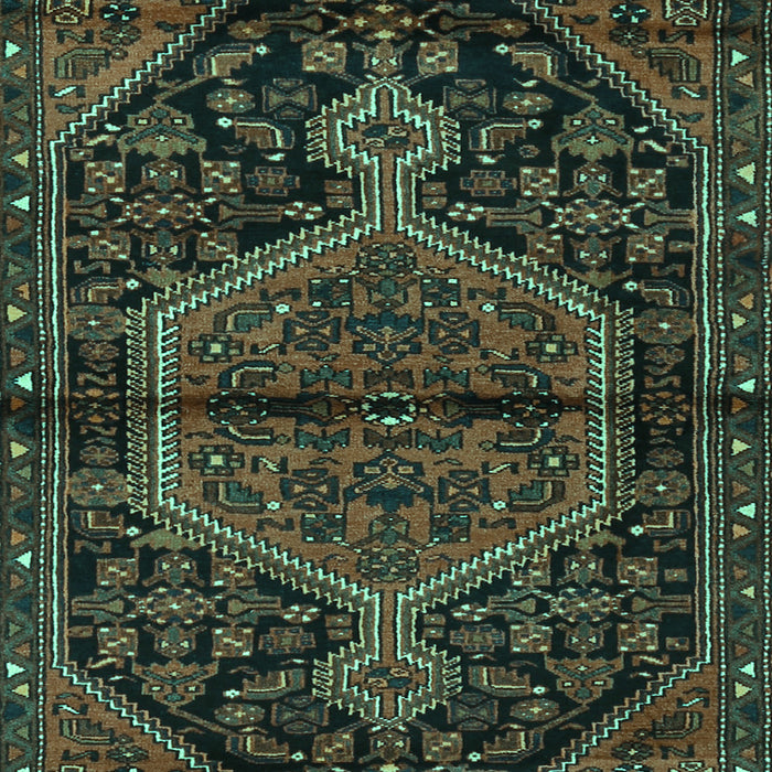 Medallion Turquoise Traditional Rug, tr2549turq