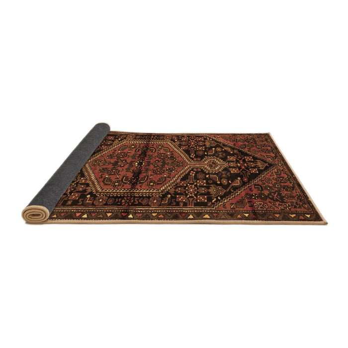 Sideview of Medallion Brown Traditional Rug, tr2549brn
