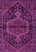 Machine Washable Medallion Purple Traditional Area Rugs, wshtr2549pur