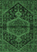 Machine Washable Medallion Emerald Green Traditional Area Rugs, wshtr2549emgrn