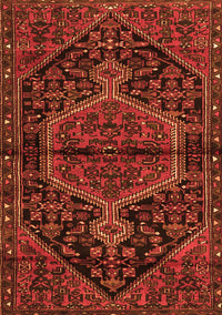 Medallion Orange Traditional Rug, tr2549org