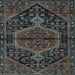 Square Medallion Light Blue Traditional Rug, tr2549lblu