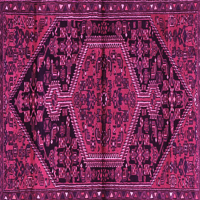 Square Machine Washable Medallion Pink Traditional Rug, wshtr2549pnk