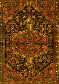 Medallion Yellow Traditional Rug, tr2549yw