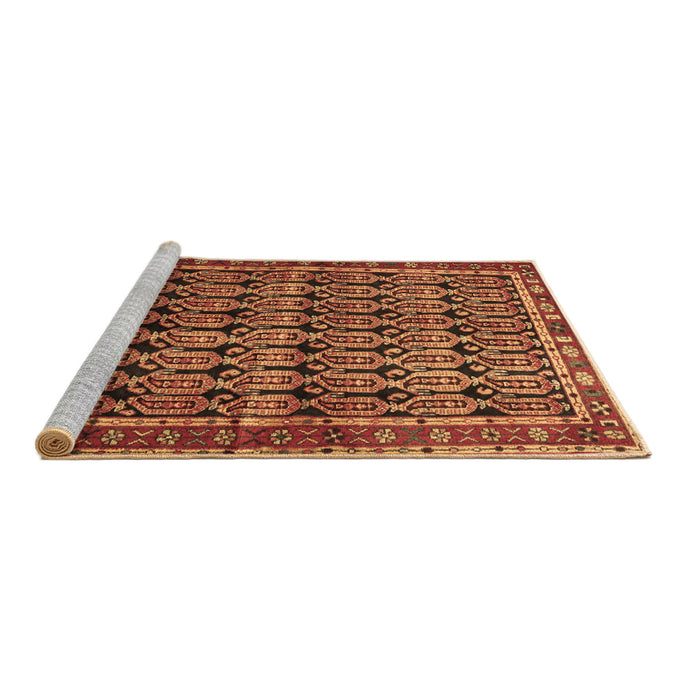 Sideview of Machine Washable Persian Brown Traditional Rug, wshtr254brn