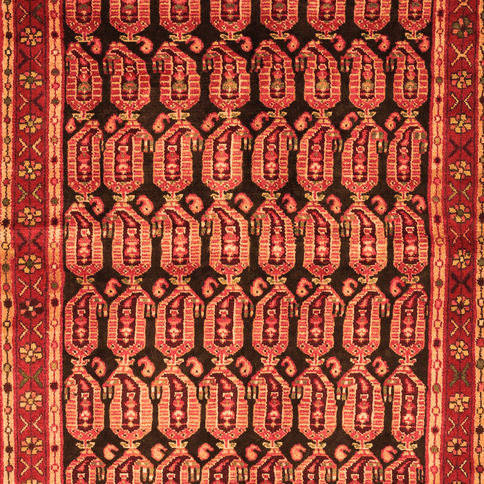 Serging Thickness of Machine Washable Persian Orange Traditional Area Rugs, wshtr254org