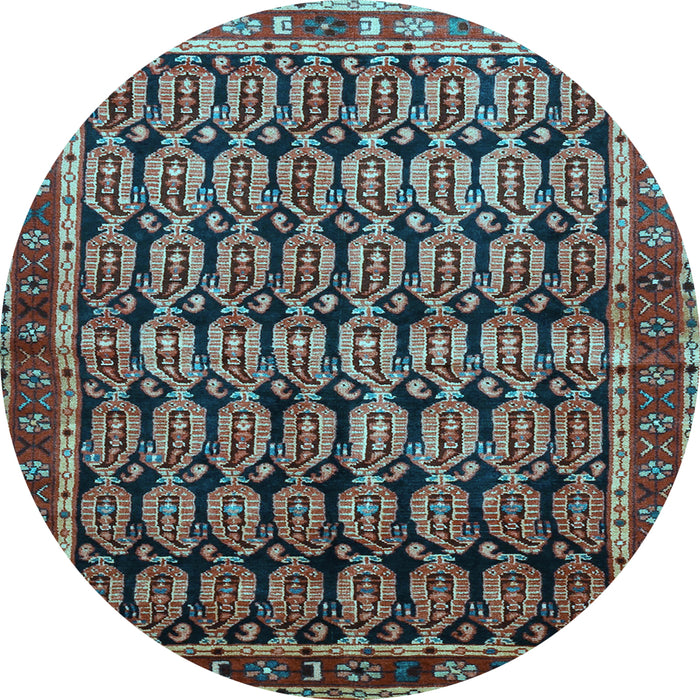 Round Persian Light Blue Traditional Rug, tr254lblu