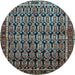 Round Persian Light Blue Traditional Rug, tr254lblu