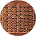 Round Persian Brown Traditional Rug, tr254brn