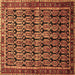 Square Persian Brown Traditional Rug, tr254brn