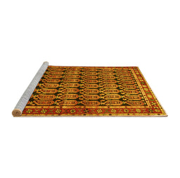 Sideview of Machine Washable Persian Yellow Traditional Rug, wshtr254yw