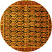 Round Machine Washable Persian Yellow Traditional Rug, wshtr254yw