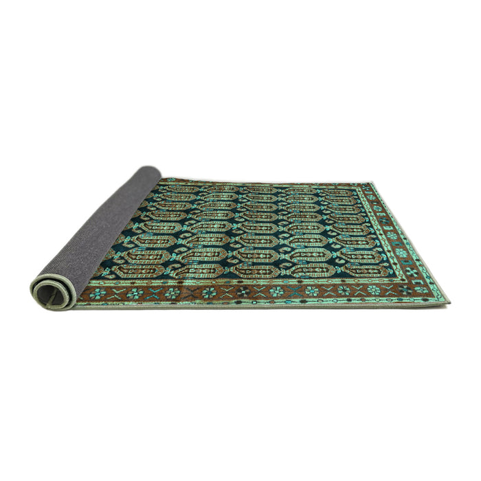 Sideview of Persian Turquoise Traditional Rug, tr254turq