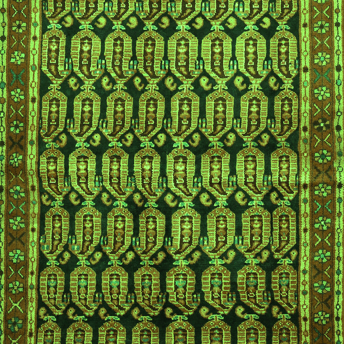 Serging Thickness of Machine Washable Persian Green Traditional Area Rugs, wshtr254grn
