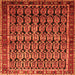 Round Machine Washable Persian Orange Traditional Area Rugs, wshtr254org