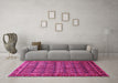 Machine Washable Persian Pink Traditional Rug in a Living Room, wshtr254pnk