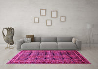 Machine Washable Persian Pink Traditional Rug, wshtr254pnk