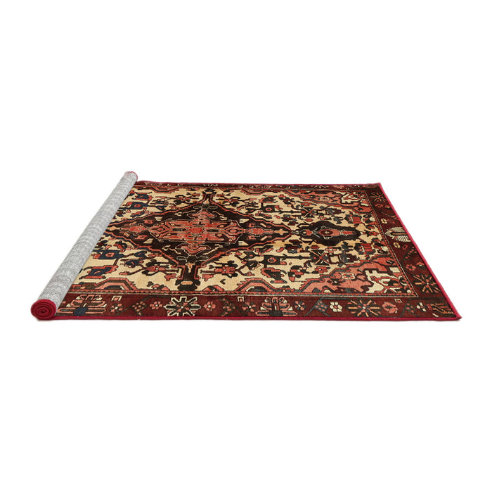Sideview of Machine Washable Traditional Bronze Brown Rug, wshtr2550