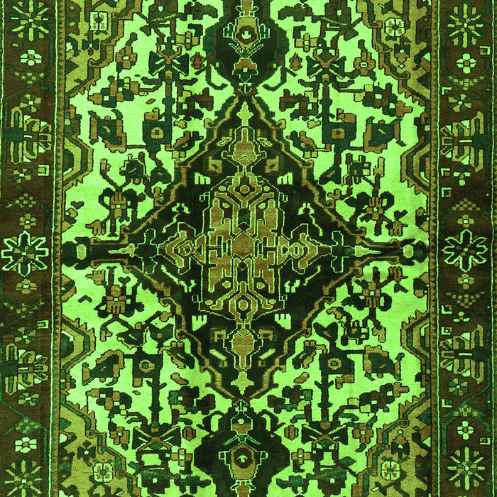 Serging Thickness of Machine Washable Persian Green Traditional Area Rugs, wshtr2550grn