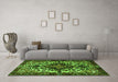 Machine Washable Persian Green Traditional Area Rugs in a Living Room,, wshtr2550grn