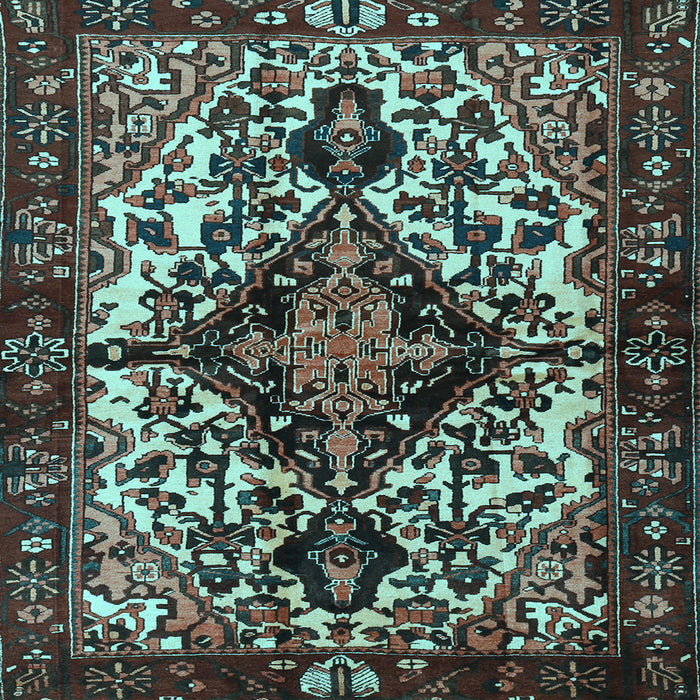 Square Machine Washable Persian Light Blue Traditional Rug, wshtr2550lblu