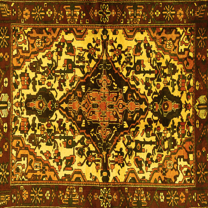 Square Persian Yellow Traditional Rug, tr2550yw