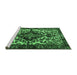 Sideview of Machine Washable Persian Emerald Green Traditional Area Rugs, wshtr2550emgrn