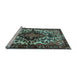 Sideview of Machine Washable Persian Light Blue Traditional Rug, wshtr2550lblu