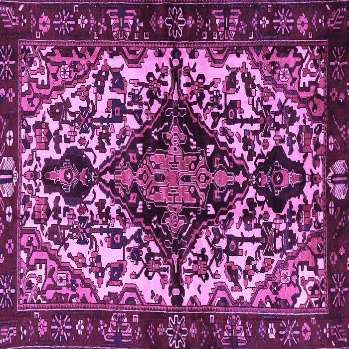 Square Machine Washable Persian Purple Traditional Area Rugs, wshtr2550pur