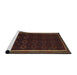 Sideview of Machine Washable Traditional Dark Brown Rug, wshtr2551