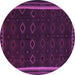 Round Persian Purple Traditional Rug, tr2551pur